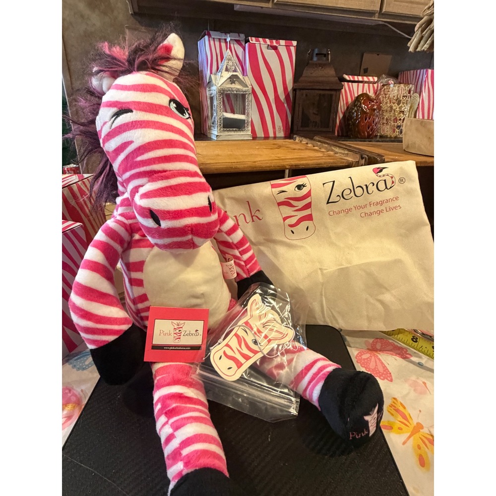 Pink Zebra Paisley the Zebra Pink Striped Scented Plush Stuffed Animal Toy PZ-57